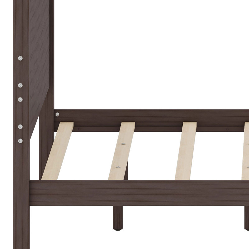 Cadre de lit plateforme à baldaquin avec tête de lit, Brown Wash