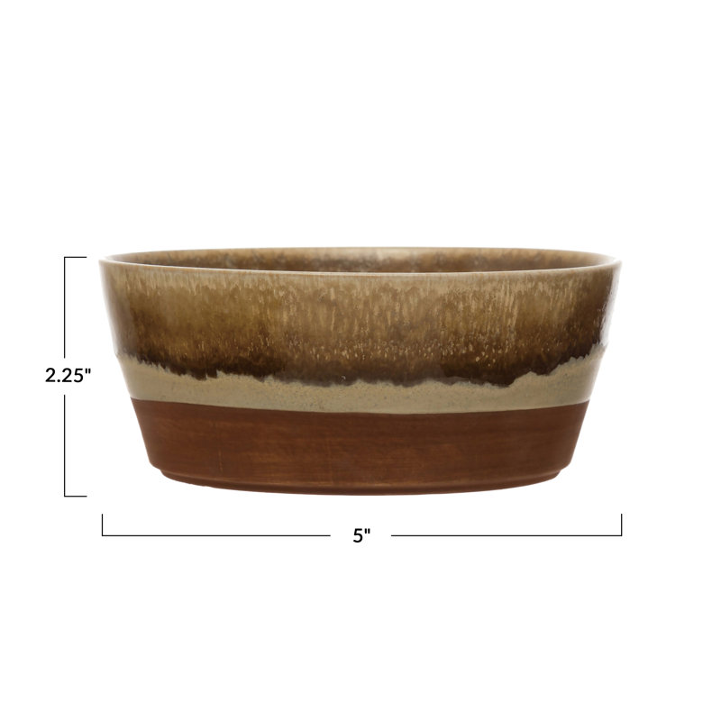 Stoneware Bowl With Reactive Glaze
