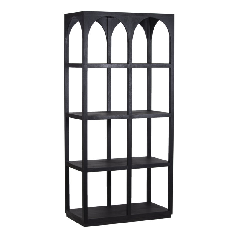 Tarragona Solid Mango Wood Bookcase, Black