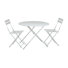 Ensemble bistro rond luxueux 30 po blanc avec trou pour parasol intégré
