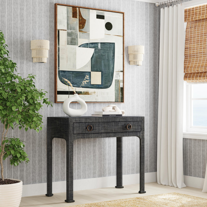 Chatham Raffia Console Table, Charcoal