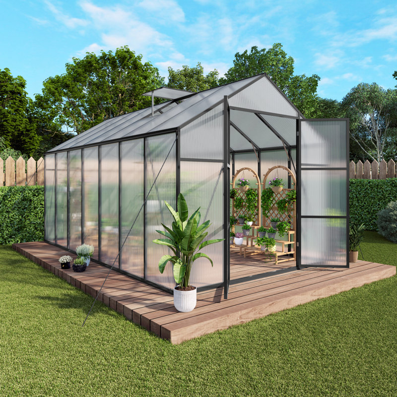 Serre en polycarbonate 8 x 14 pi, L 14,1 pi x P 10,1 pi