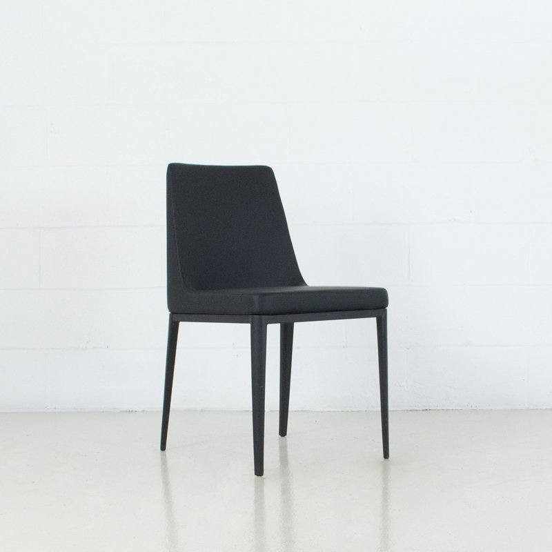 18'' H Faux Leather Upholstered Side Chair, Black