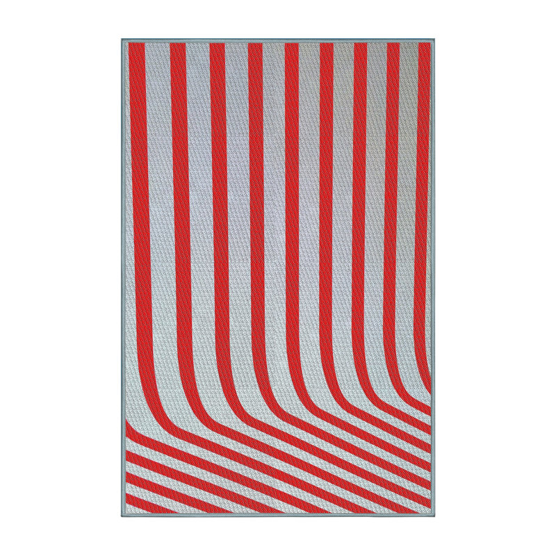 Tapis rayé rose / gris Wellford, Rectangle 2 pi x 3 pi