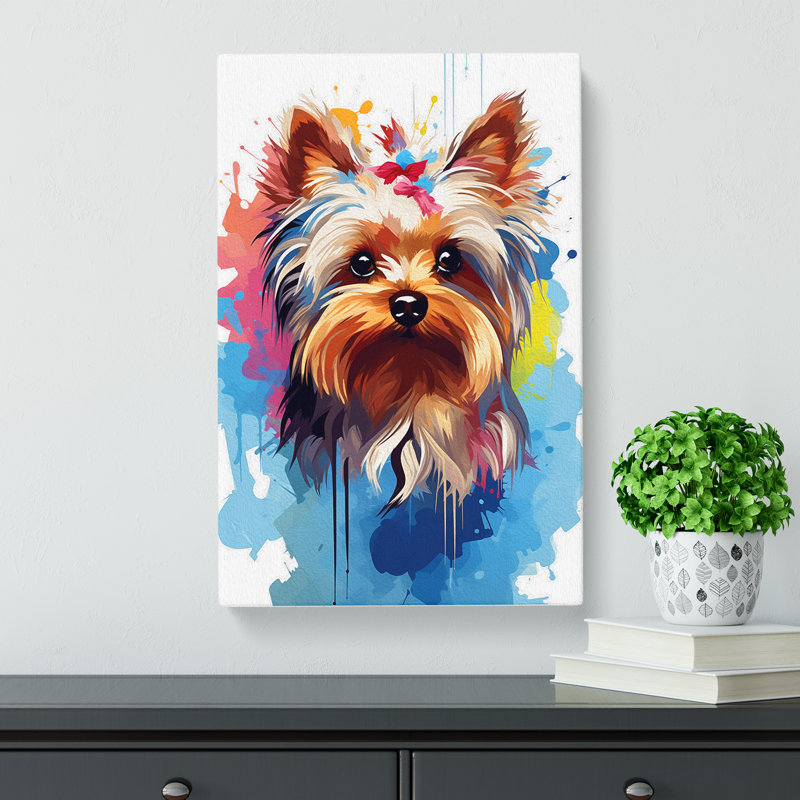 Yorkshire Terrier Modern - Wrapped Canvas, 60cm H x 40cm W x 3cm D