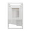 Lit mezzanine simple avec garde-robe spacieuse et poste de travail intégrés, lit surélevé tout-en-un pour économiser de l'espace avec tablette à clavier coulissante, point de charge et deux lampes en métal-375217682
