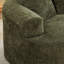 Fauteuil incurvé Olive, petit modèle en chenille avec 3 coussins, mousse à mémoire de forme, aucun assemblage requis, sans animaux, poids maximal supporté : 136 kg, assise profonde idéale pour les petits espaces, assemblage nécessaire, matériau confortable en mousse pour un confort optimal.