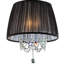 Haut 17 "lampe de plafond" Eclipse ", finition argentée et accents de cristal, abat-jour noir
