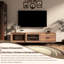 Meuble télé Mid-Century avec 2 tiroirs et 2 armoires