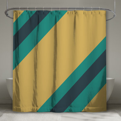 Rideaux de douche diagonaux à rayures très longs