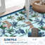 Tapis lavable pour tigre pour cuisine, antidérapant, anti-perte de poils, long tapis floral, tapis botanique à poils courts, pliable, noir-748246127