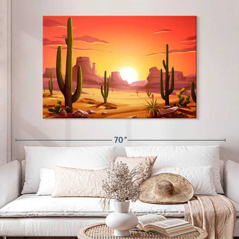 Alvord Cactus Desert Sundown, 34" H x 51" W
