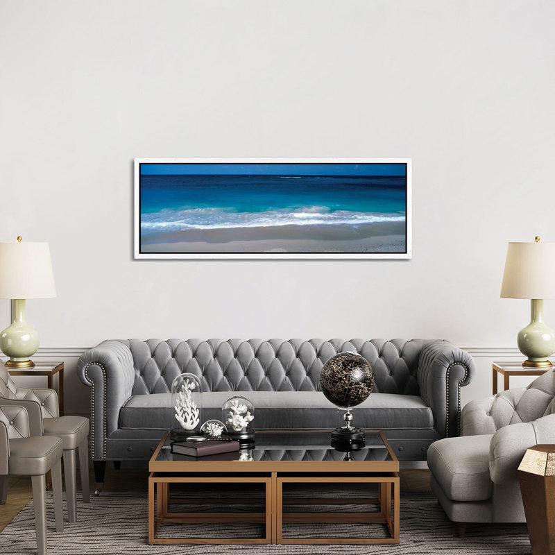 Waters Edge Barbados Caribbean - Wrapped Canvas Panoramic Print, White Floater Framed, 152.4 cm H x 50.8 cm W