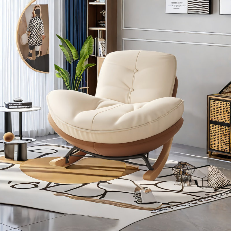 Chaise berçante moderne rembourrée