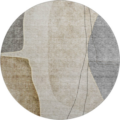 Premium Machine Washable Prisco Taupe Rug