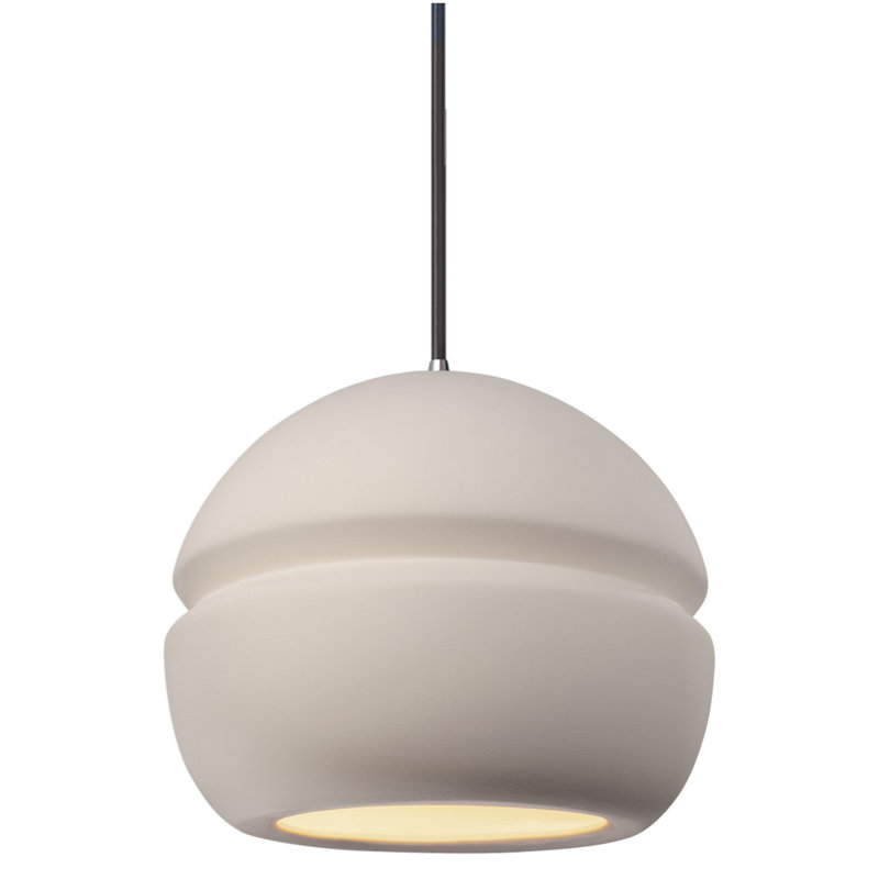 Luminaire suspendu à 1 lumière Logan, Chrome poli, Bisque
