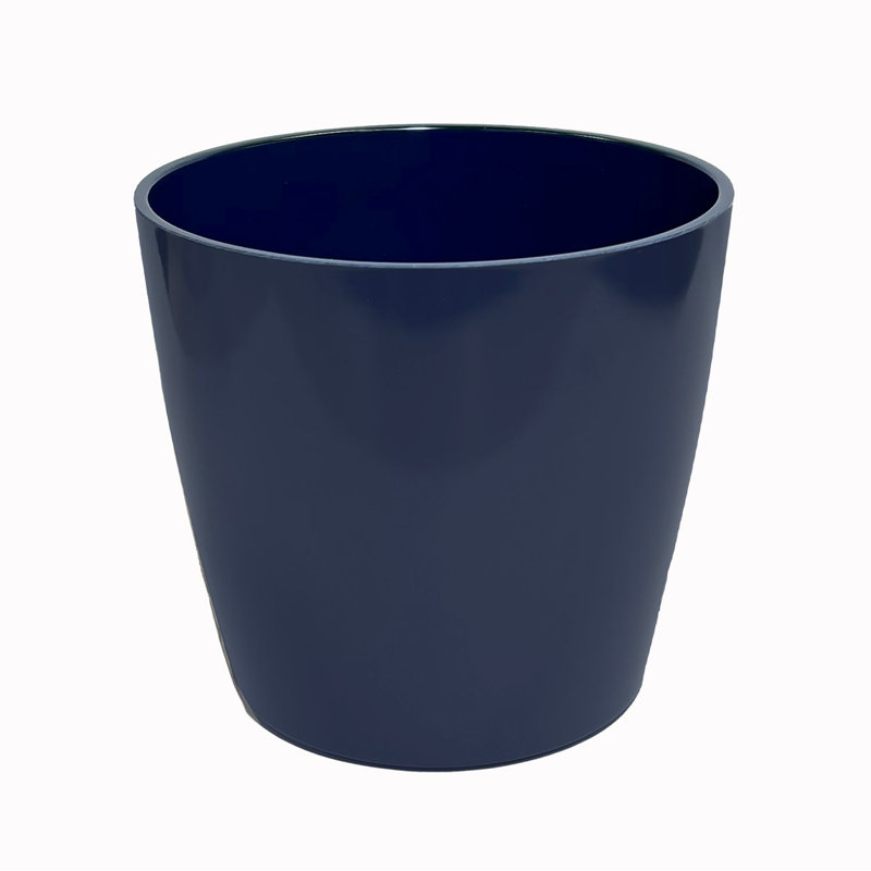 Bamboo Blooms 7" Grey Round Self-Watering Indoor/Outdoor Bamboo Plant Pot