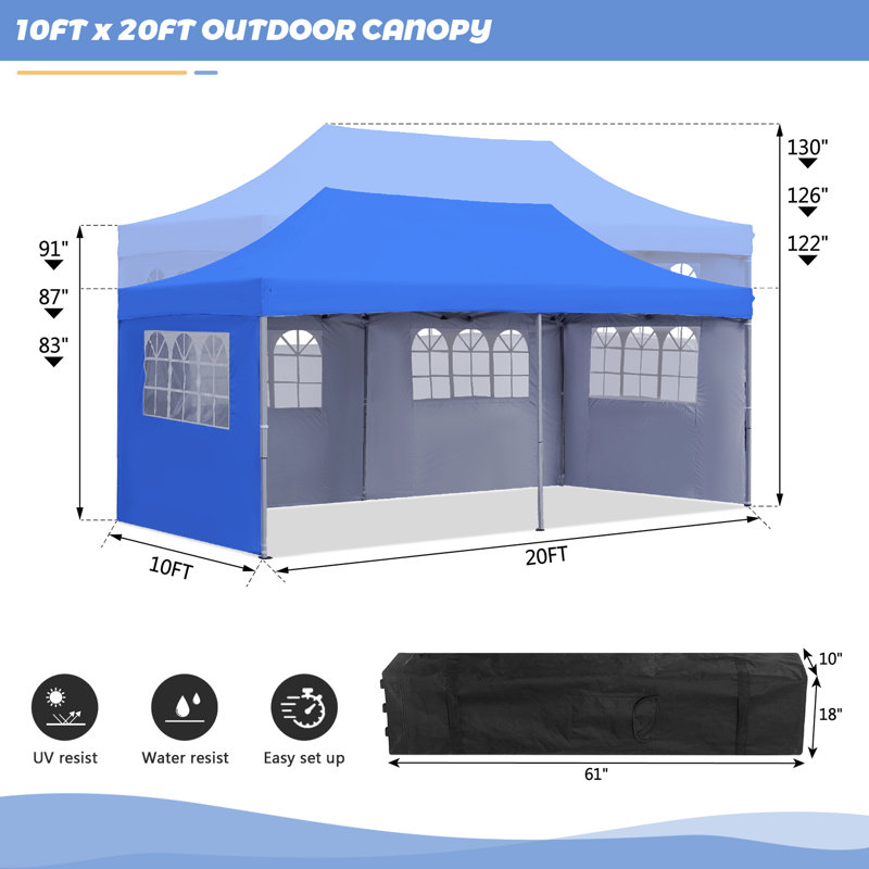 236.22'' W x 118.11'' D Steel Party Tent, Blue