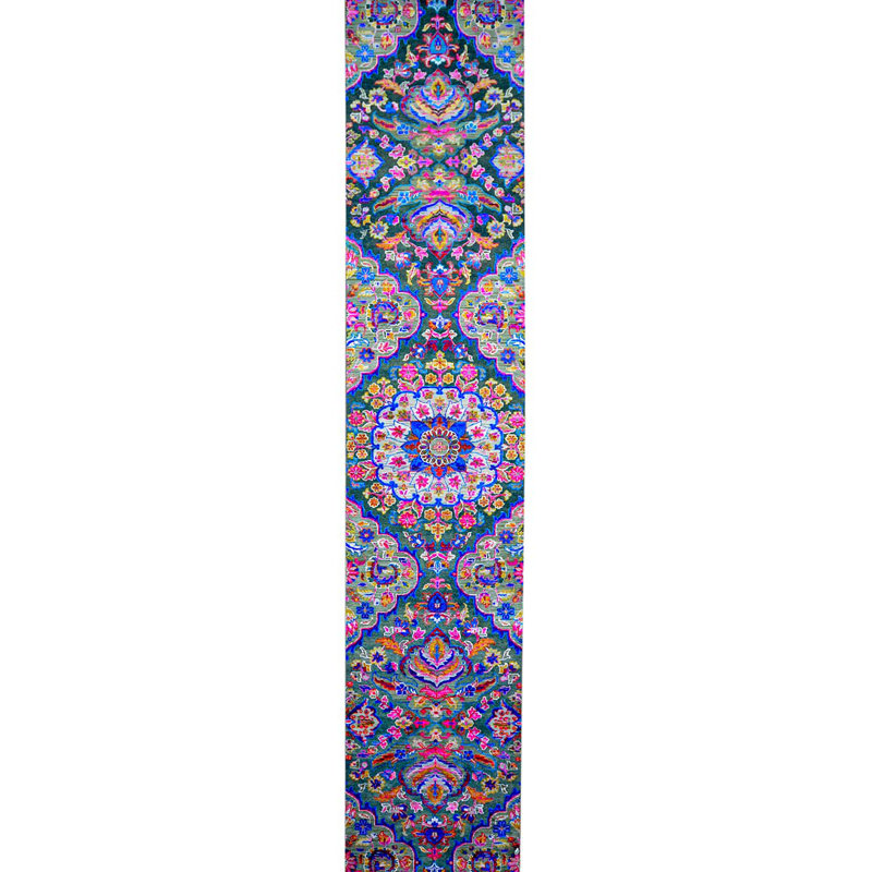 Wool Floral Area Rug, Runner 2'6" x 6'