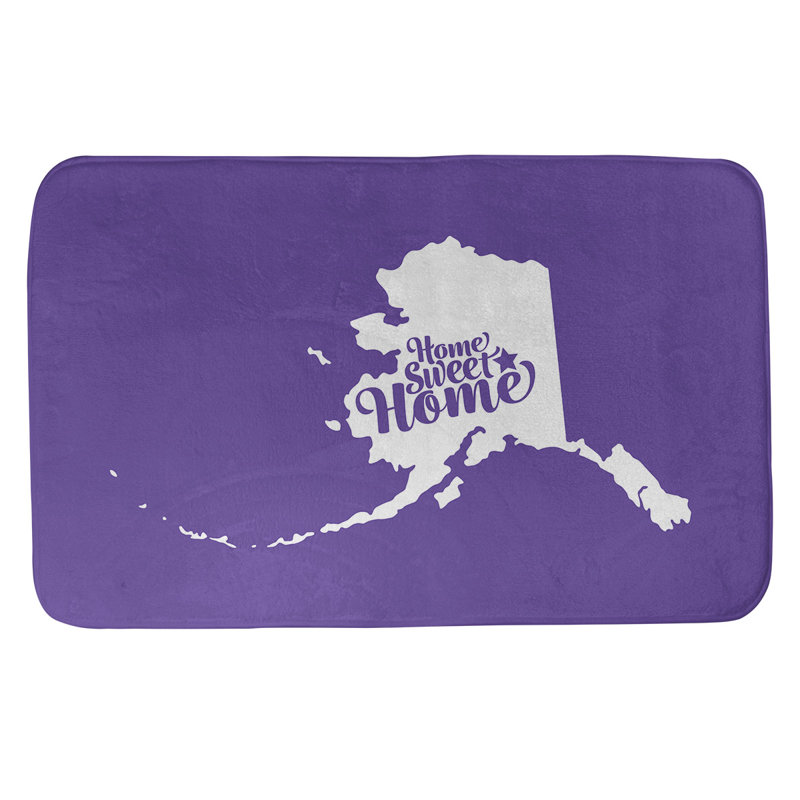 Tapis pour salle de bain en microfibre antidérapant antidérapant Home Sweet, L 17 po x L 21 po, Mauve, Fairbanks