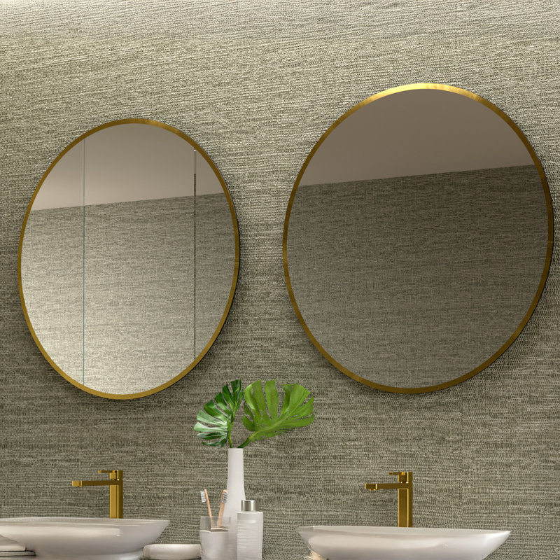 Miroir de salle de bain rond Rondo 60 , Or, 23.6"