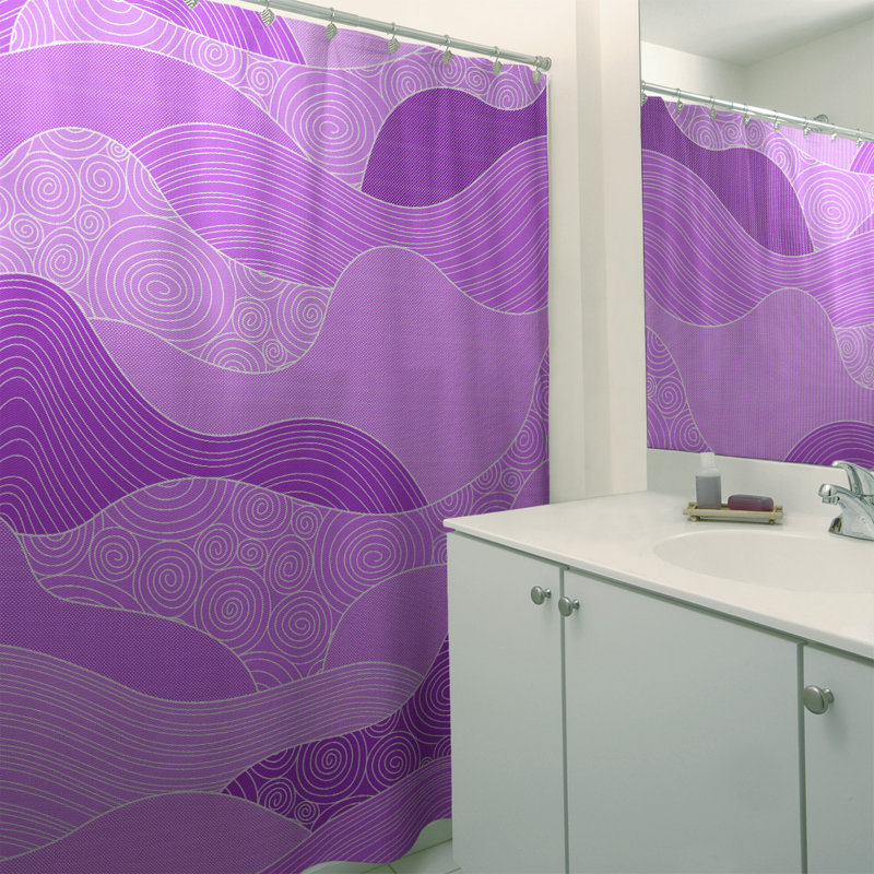 Rideau simple à Sower dessiné à la main Classic Waves, Violet