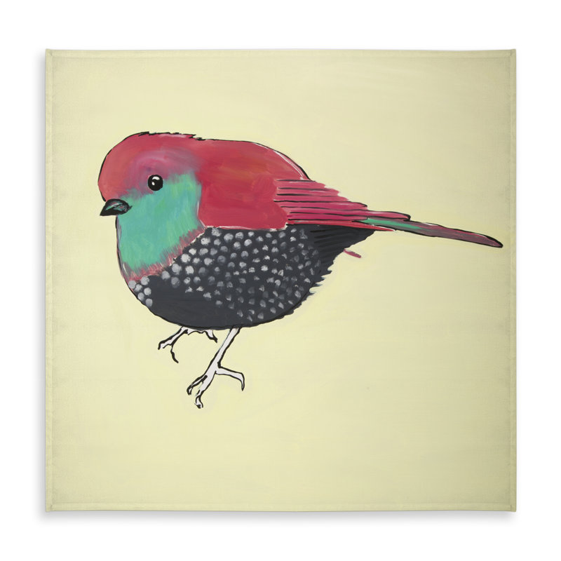 Little purple bird illustration tablecloth | Beige home decor