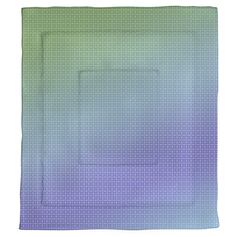 Édredon réversible Katelyn Elizabeth, Édredon simple, Bleu / Vert / Mauve