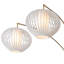 Lampe sur pied à arc 3 lumières Bloom - laiton patiné, base en marbre blanc, abat-jour en satin blanc, gradateur