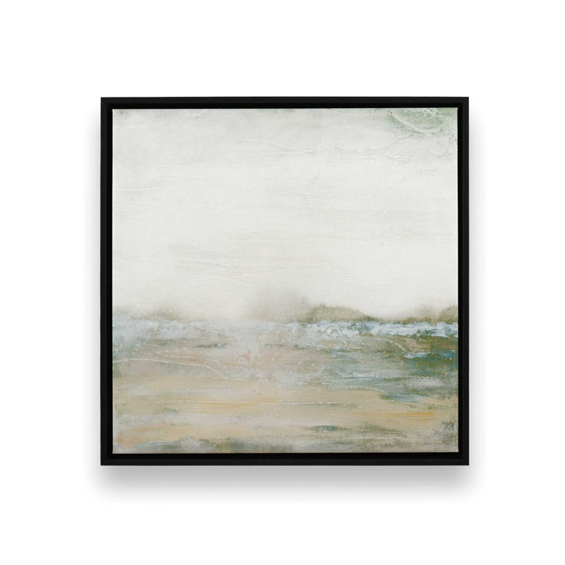 Impression sur toile «Horizon Blends with Sea» , H 32,75 po x l 32,75 po x P 1,75 po, Cadre flottant noir satiné, 1