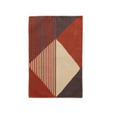 Geometric Flatweave Rectangle 5' x 7' Cotton Area Rug in Red
