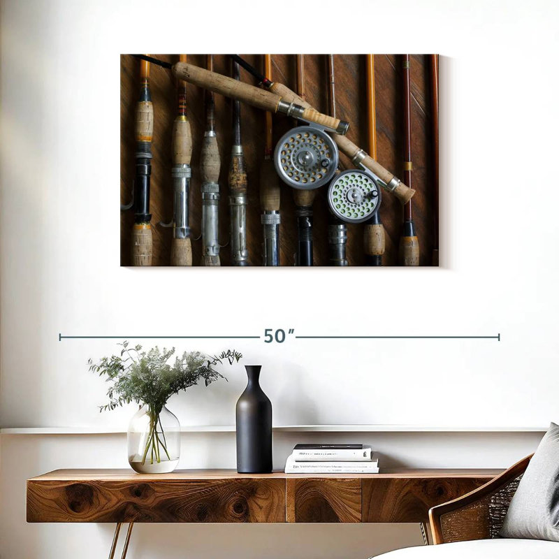 Senne Old Fly Fishing Rods, 24" H x 36" W