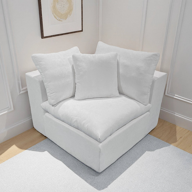 Canapé modulaire rembourré 39,4 po, Blanc