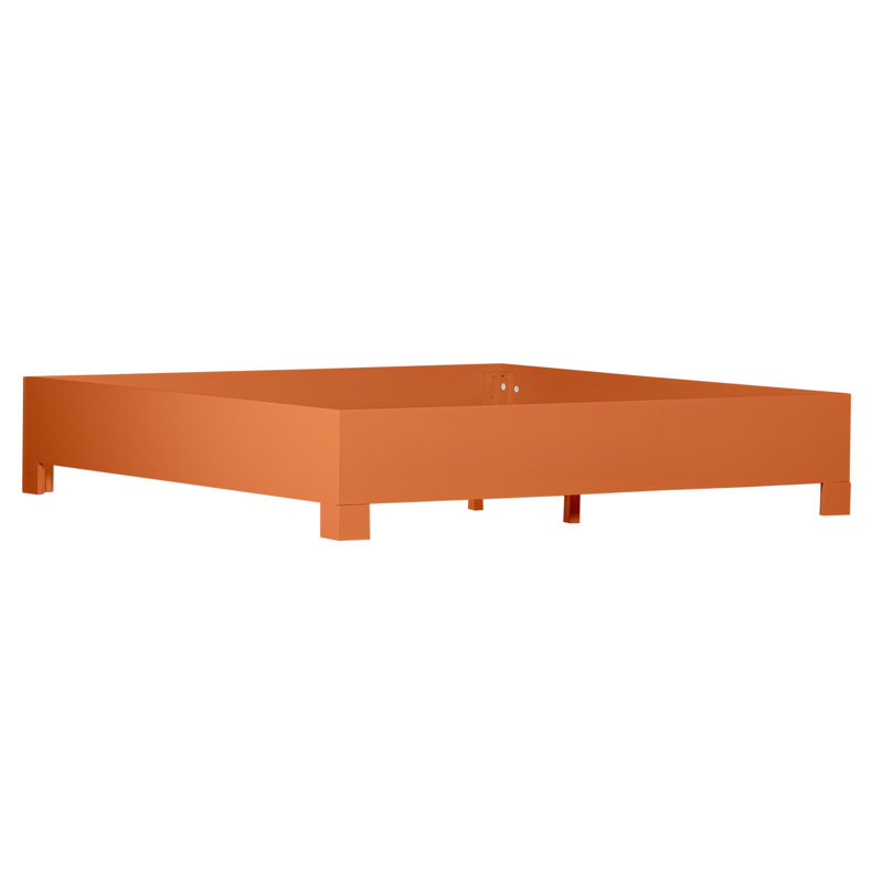 16" Standard Bed Frame, Queen, Citrus Orange