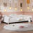 Twin Size Upholstered Daybed, Sherpa Fabric Sofabed With Cloud-Shaped Backrest, No Box-Spring Needed, White(Old SKU: WF532068AAK)-589037852-589037855