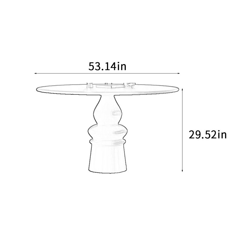 Table de salle à manger ronde de style médiéval, H 29,52 po x L 53,14 po x l 53,14 po