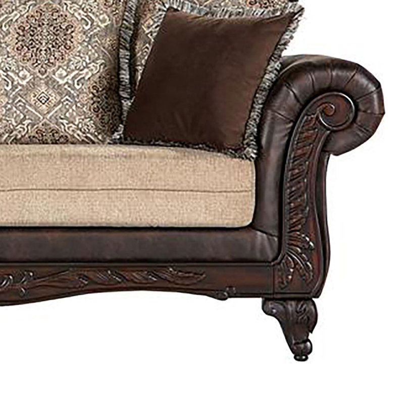 Brookridge Brown Rolled Arm Sofa