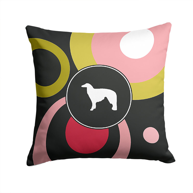 Coussin décoratif intérieur/extérieur barzoï pois points