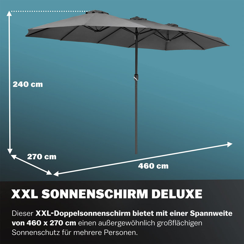 Carrine 460cm Market Parasol, Grey