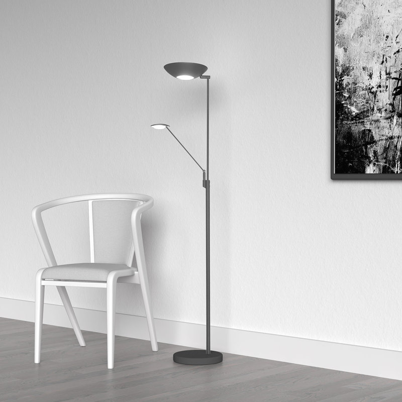 Denson 72'' Torchiere Floor Lamp, Black
