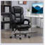 Fauteuil de massage avec 6 points de vibration, fauteuil d'ordinateur inclinable en cuir de polyuréthane chauffant lombaire avec hauteur réglable, repose-pieds et fonction d'inclinaison-534619657