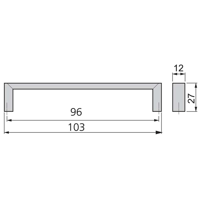 Arjune Zamak 9.6cm Centre Bar Handle