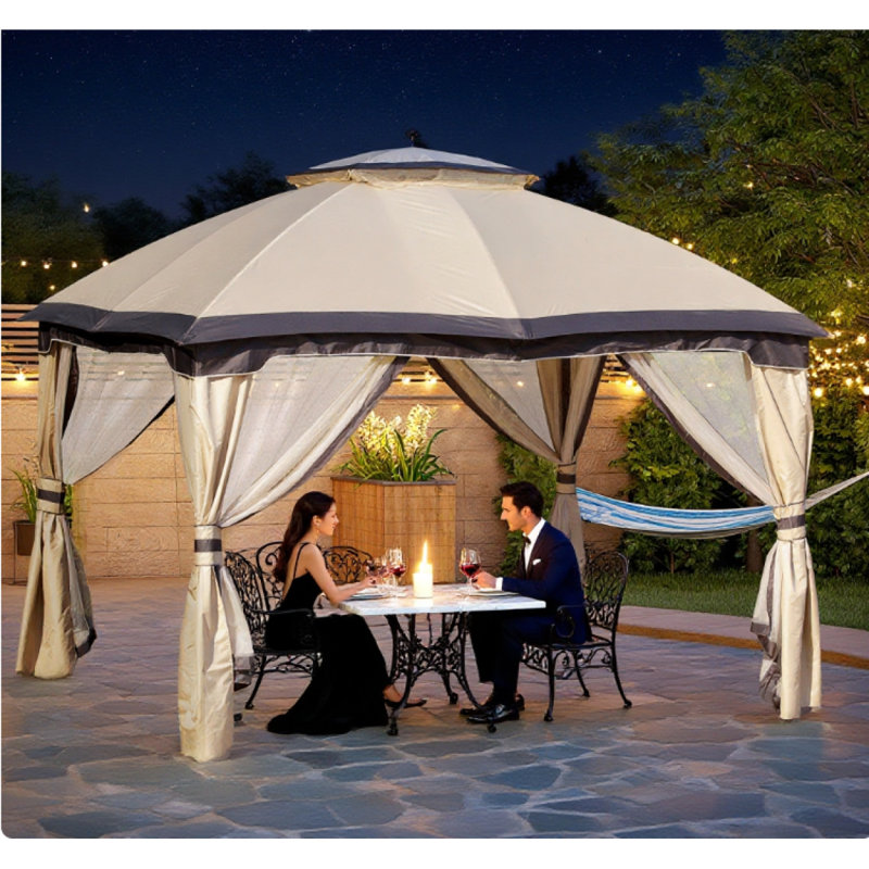 Gazebo Outdoor Gazebo, Patio Gazebo Canopy Shelter, Khaki