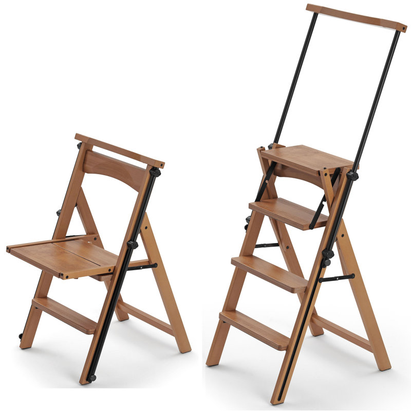 Bella 4 - Step Wood Folding Small Step Ladder