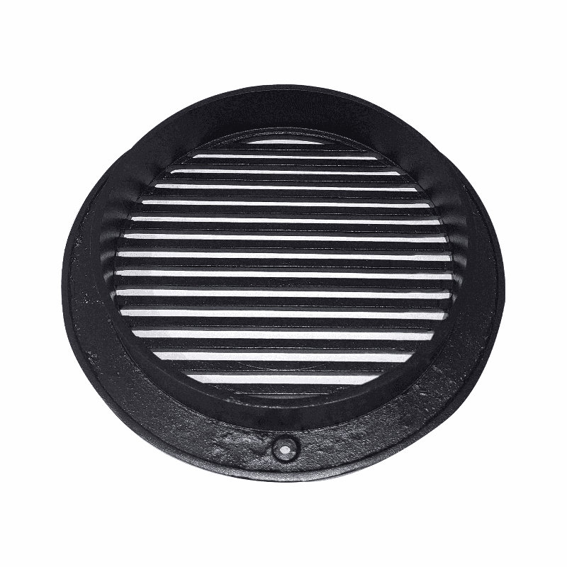 Grille de ventilation moderne 13,5 po, ronde 12 po, fonte d'aluminium, VR109, Noir, noir, noir, noir