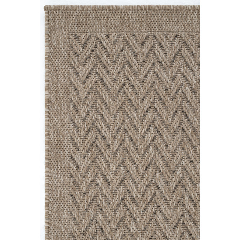 Ranzino Chevron Machine Made Indoor / Outdoor Area Rug, Rectangle 5'3" x 7'6"