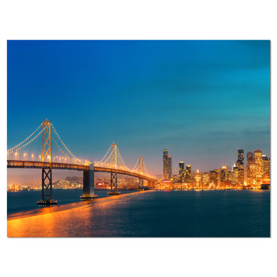 « illuminé san francisco horizon cityscape », reproduction de photo sur toile tendue