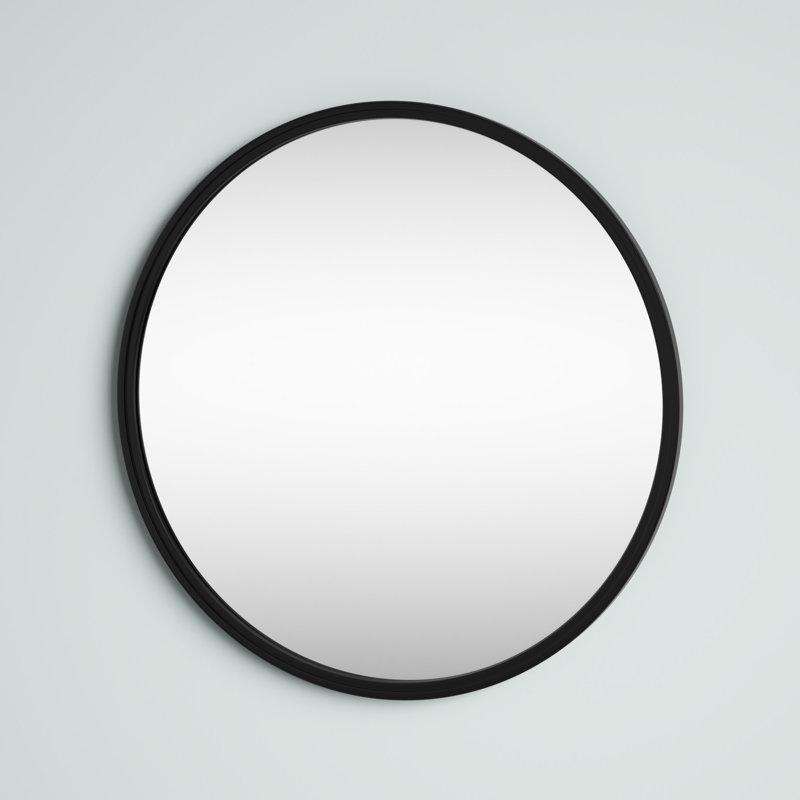Chertsey Metal Flat Wall Mirror, Black