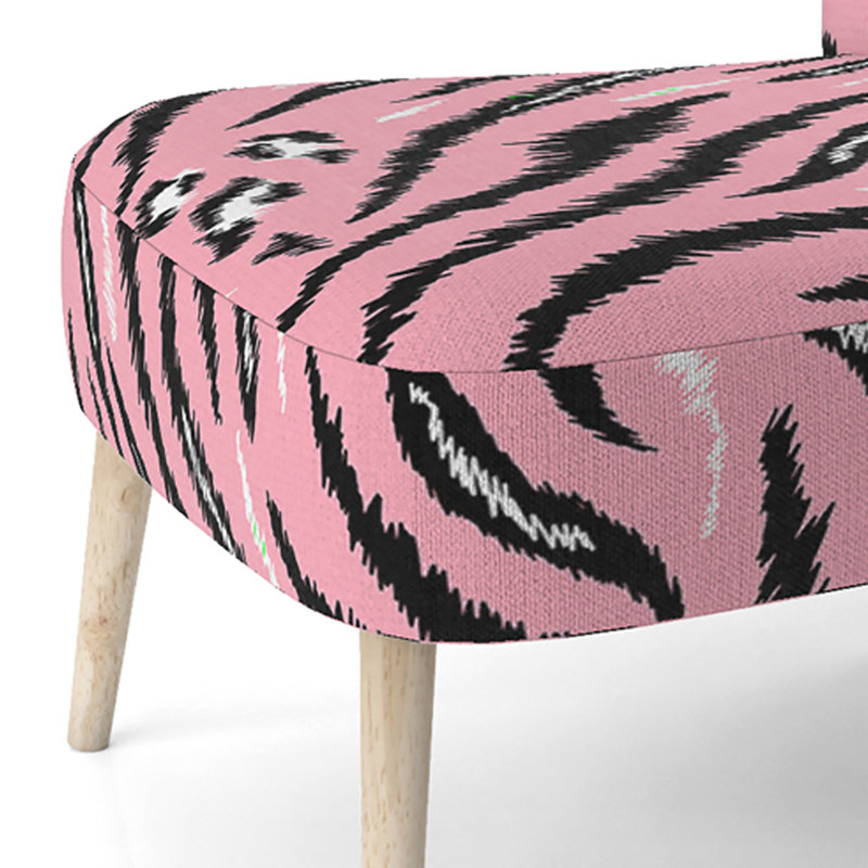 Chaise d'appoint rembourrée tigrée et léopard rose