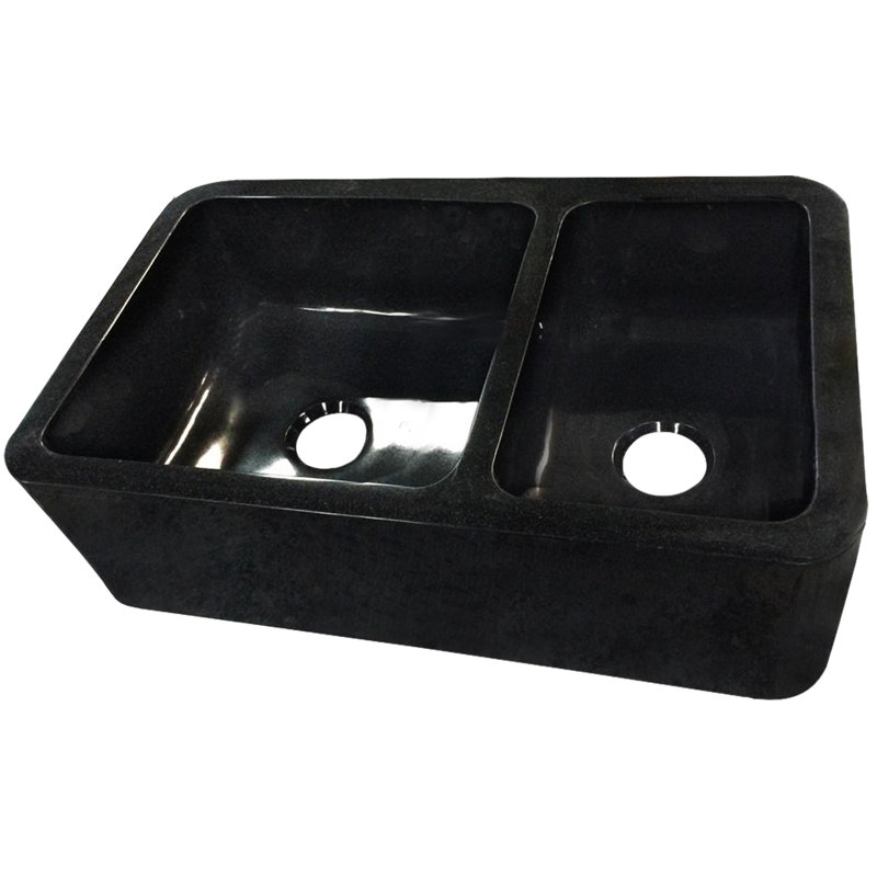 Évier de cuisine à double cuve en granite L 33 po x l 18 po